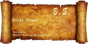 Bódi Soma névjegykártya